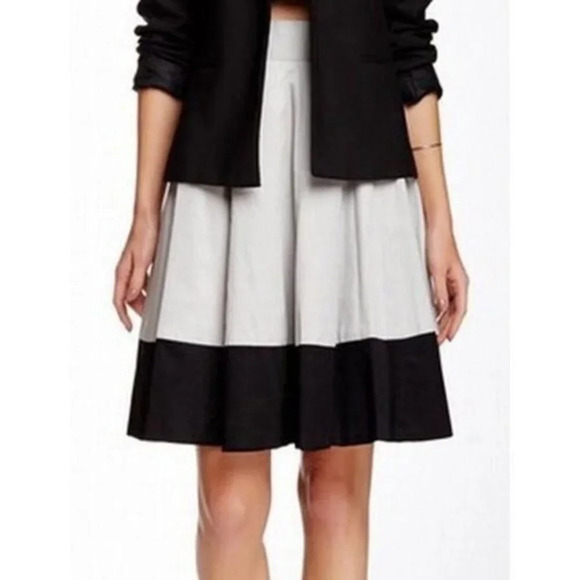 Amanda + Chelsea Black Gray Colorblock A Line Skirt 10 - Picture 1 of 9